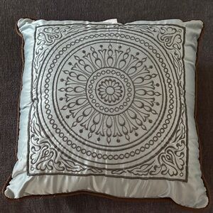 Ellison Decorative Brown and Mint Green Pillow
